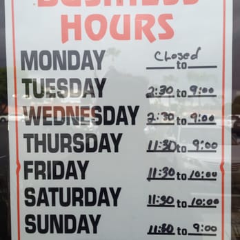 restaurant business hours